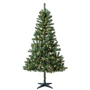 6.5' Pre-Lit Madison Pine Green Artificial Christmas Tree with Color-Changing LED Lights, by Holiday Time