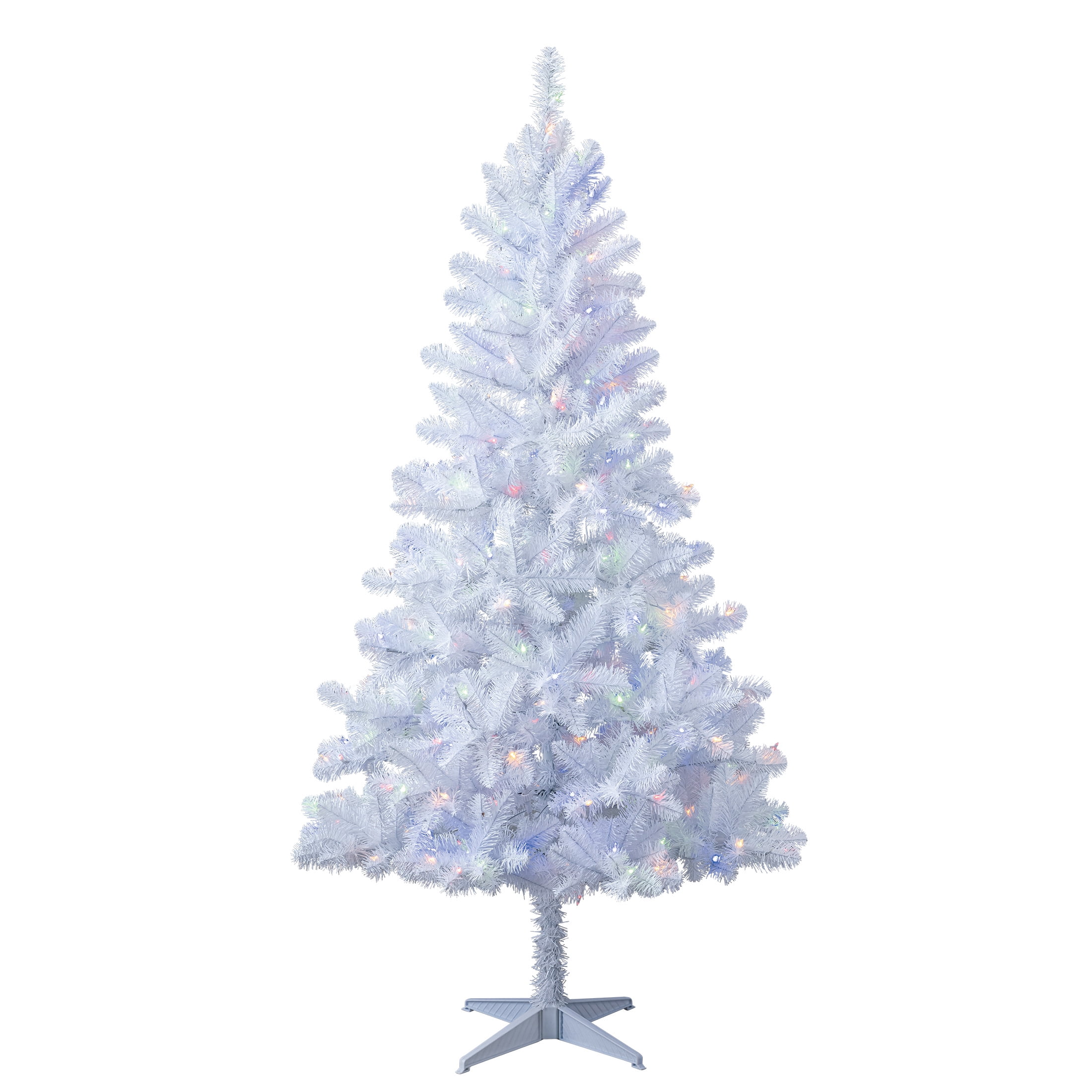6.5’ Madison Pine Prelit White Artificial Christmas Tree with Color-Changing LED Lights, by Holiday Time