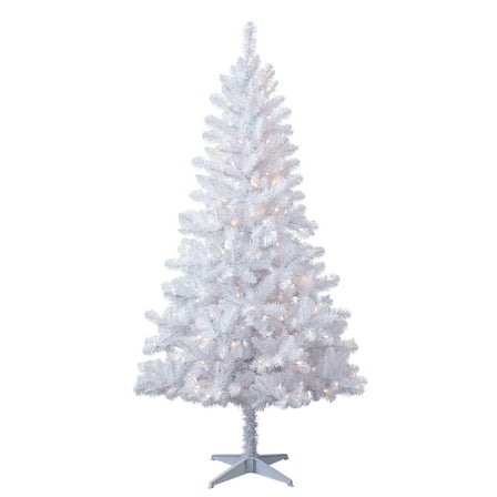 6.5' Pre-Lit Madison Pine White Artificial Christmas Tree with Color-Changing LED Lights, by Holiday Time