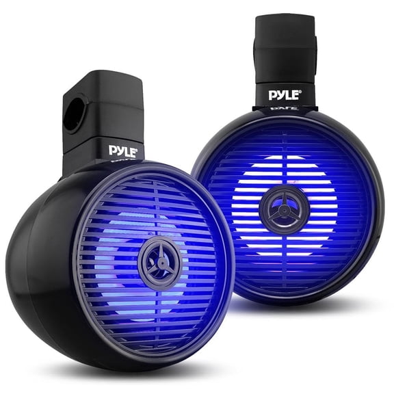 6.5" Marine Wakeboard Water Resistant Bluetooth Speaker - Single 2-Way Mini Box Speaker System with Built-in LED Lights