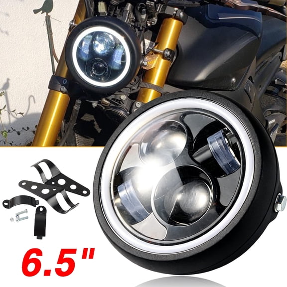 6.5" Motorcycle LED Headlight Hi/Lo Beam W/ Bracket Universal for Motorbike
