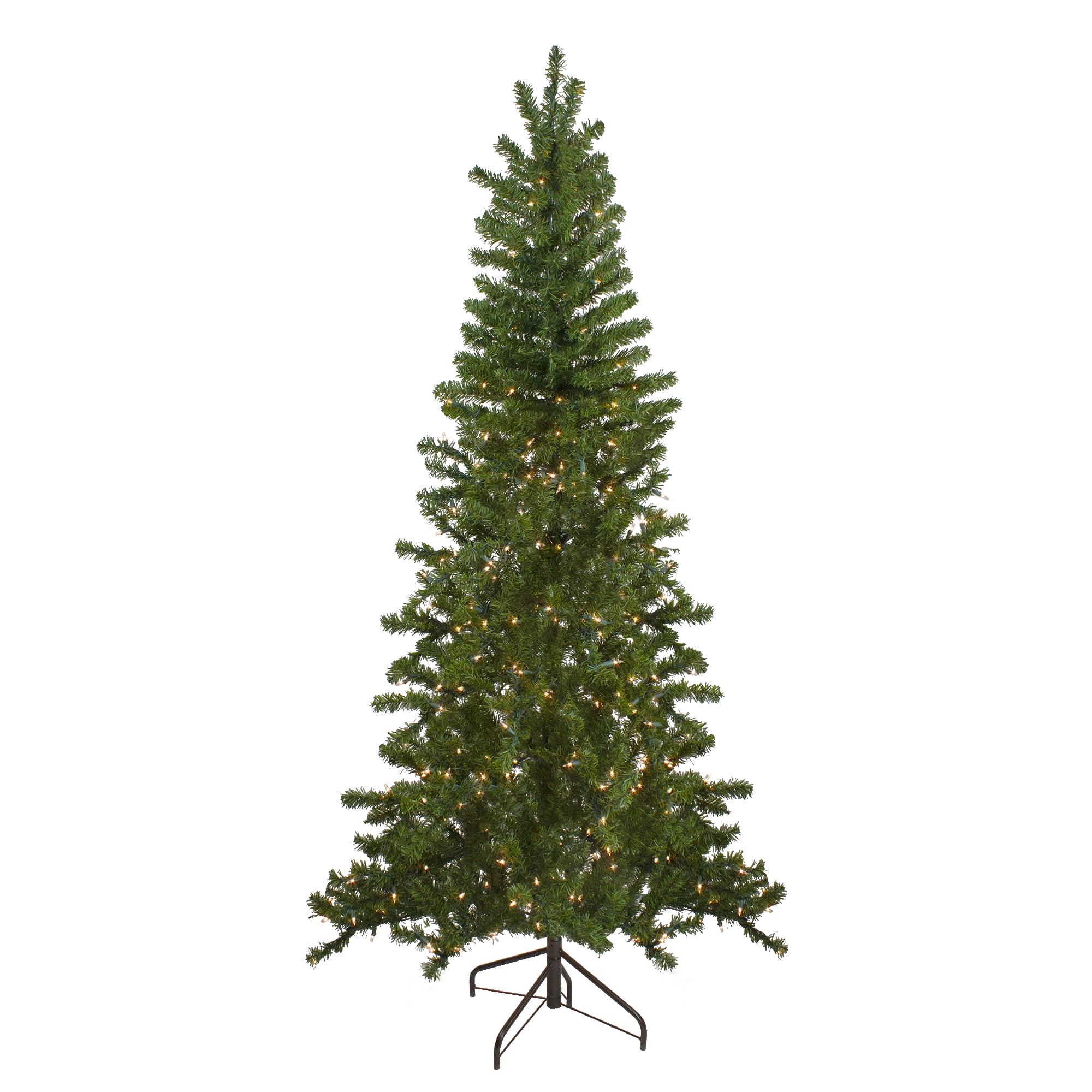 6.5' Pre-Lit Canadian Pine Slim Artificial Christmas Wall Tree Clear