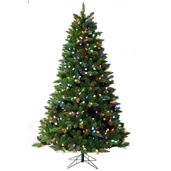 6.5' Pre-Lit Medium Huron Pine Artificial Christmas Tree - Multicolor Lights