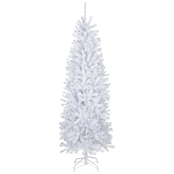 6.5' Pre-Lit Slim Geneva White Spruce Artificial Christmas Tree Blue
