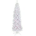 thumbnail image 1 of 6.5' Pre-Lit Woodbury White Pine Pencil Artificial Christmas Tree Pink, 1 of 5