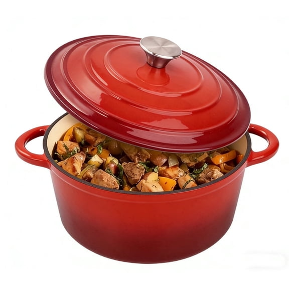 6.5 QT Enameled Cast Iron Dutch Oven with Lid, Nonstick Cookware for Baking, Roasting, Braising & Cooking, Dual Handles