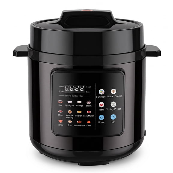 6.5 Quart Electric Pressure Cooker, 16-in-1 Multi Cooker Rice Cooker Slow Cooker Sauté Steamer, Non-Stick Pot, Black