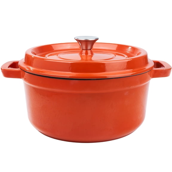 “6.5 Quart Enameled Cast Iron Dutch Oven with Lid - Heavy-Duty Pre-Seasoned, Oven Safe to 500°F, Non-Stick Dual Handles for Bread Baking”