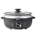 thumbnail image 1 of 6.5 Quart Slow Cooker, Aluminium Sear/Sauté Stew Pot Stovetop Safe, Dishwasher Safe, Glass Lid, Adjustable Temp, Food Warmer (Black), 1 of 7