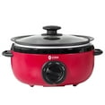 thumbnail image 1 of 6.5 Quart Slow Cooker, Aluminium Sear/Sauté Stew Pot Stovetop Safe, Dishwasher Safe, Glass Lid, Adjustable Temp, Food Warmer (Red), 1 of 7