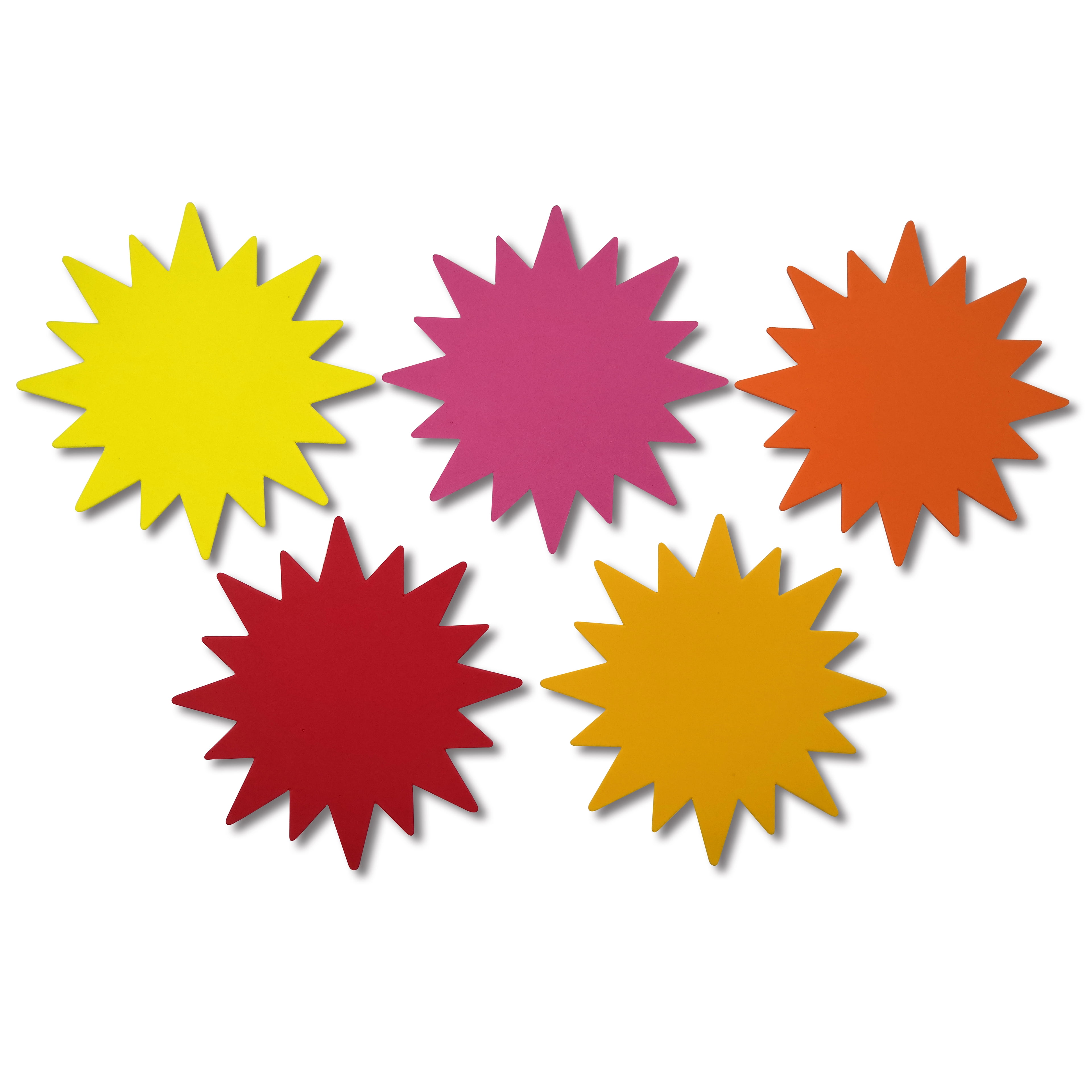 Creatology 6.5" Sun Foam Shapes - Assorted Color Sun Cutouts for Crafts, Cards & Classroom Decor, 12 Pack