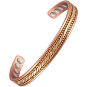 6.5 Tri Tone Fashion Pure Copper Magnetic Bracelet for Women