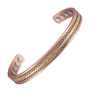 6.5 Tri Tone Fashion Pure Copper Magnetic Bracelet for Women