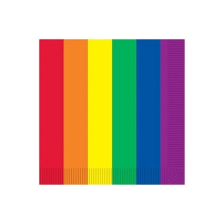 Beistle Rainbow Stripes Design Luncheon Napkins