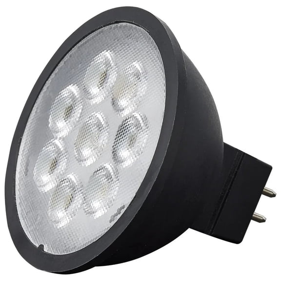 6.5 Watt MR16 LED - Black Finish - 3000K - GU5.3 - 40 deg. Beam - 500 Lumens - 12 Volt - 12-Pack