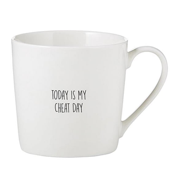 6.5" White with Today is my Cheat Day Print Coffee Mug