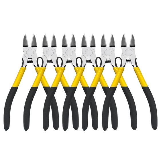 6.5" Wire Cutters, 2 Pack, Precision Side Cutter, Spring Loaded Cutting Pliers, Dikes for Artificial Flowers & Crafting