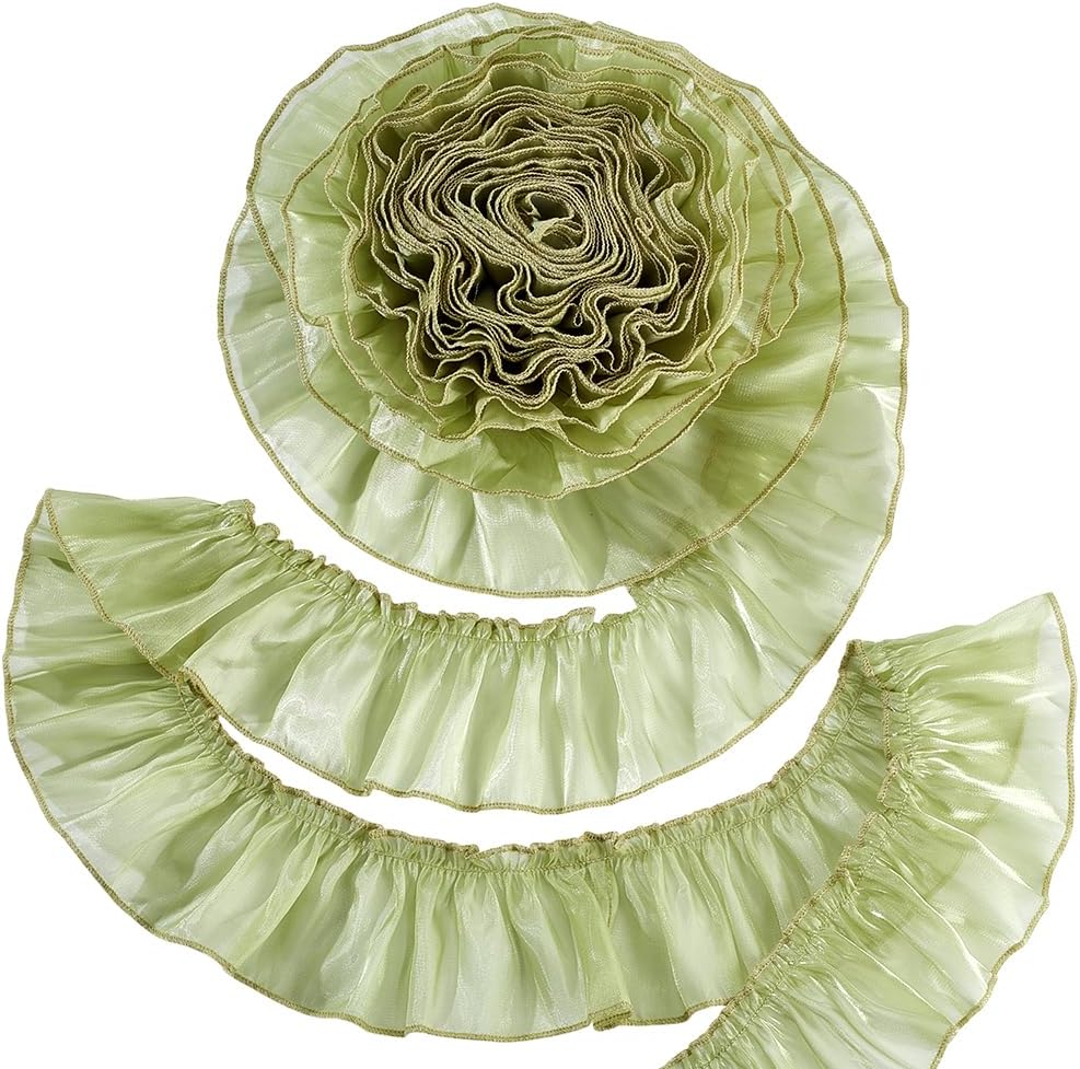 6.5 Yards Ruffle Lace Trim Ribbon 8cm/3