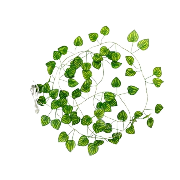 6.5 ft Artificial Ivy Vine String Lights with 20 LEDs and Watermelon Leaf Pattern for Patio and Room Decor - Battery Powered Vine