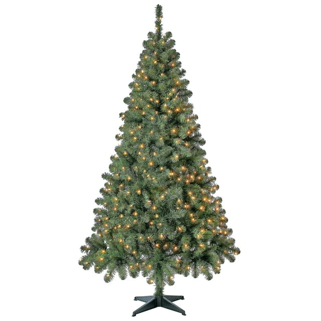 6.5 ft PreLit Madison Pine Artificial Christmas Tree, Clear