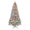thumbnail image 1 of 6.5 ft Pre-lit Flocked Virginia Pine Tree 787 tips 300 UL Multi color Incandescent Lights, 1 of 2