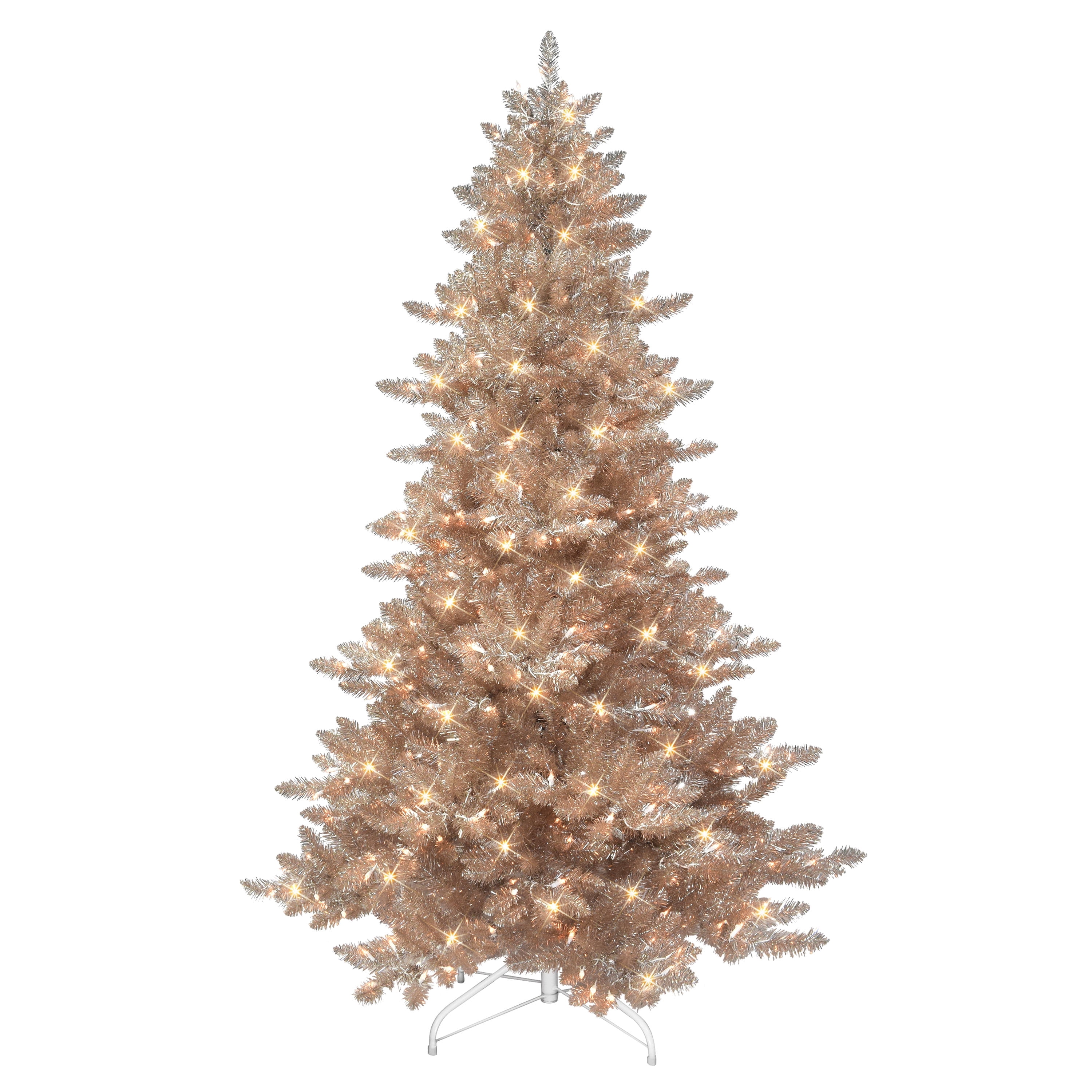 Rose Gold Color Tree 6.5 ft Pre-lit Royal Majestic Spruce Rose Gold Tree 500 Clear ...