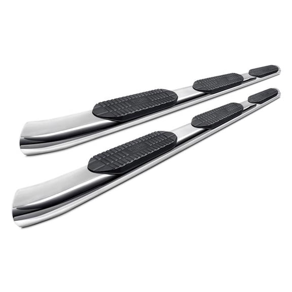 6.5 ft. Pro Traxx 5 in. Wheel-to-Wheel Polished Oval Tube Step Bars, Chrome