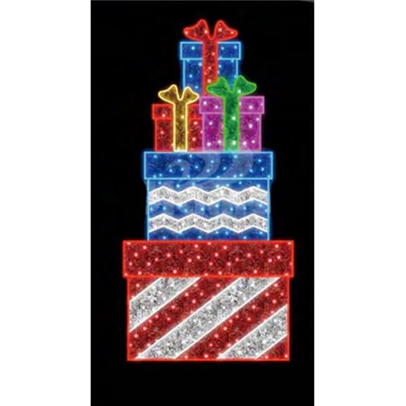 6.5 ft. Stack of Gifts Christmas Decor, Multi Color