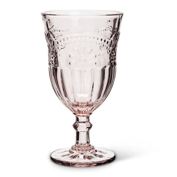 6.5 in. Flower Wine Glass, Pink