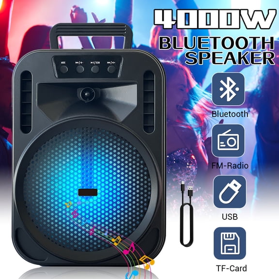6.5-in Woofer Portable Bluetooth Party Speaker Subwoofer Heavy Bass Stereo PA Sound System