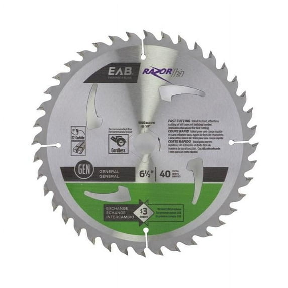 6.5 in. x 40 Teeth Finishing Razor Thin Saw Blade - Recyclable Exchangeable