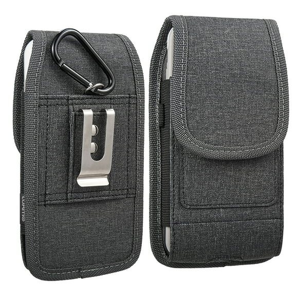6.5-inch Vertical Universal Cell Phone Holster Pouch with Belt Clip and Card Slots