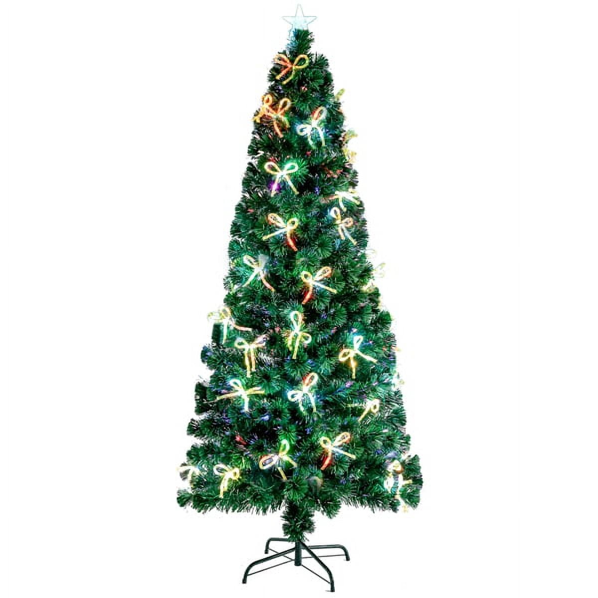 6.5 inch fiber optic Christmas tree with bow color lights 260 heads 6