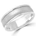thumbnail image 1 of 6.5 mm Brushed & Polished Mens Comfort Fit Wedding Band Ring in 14K White Gold, Size 4.5, 1 of 1