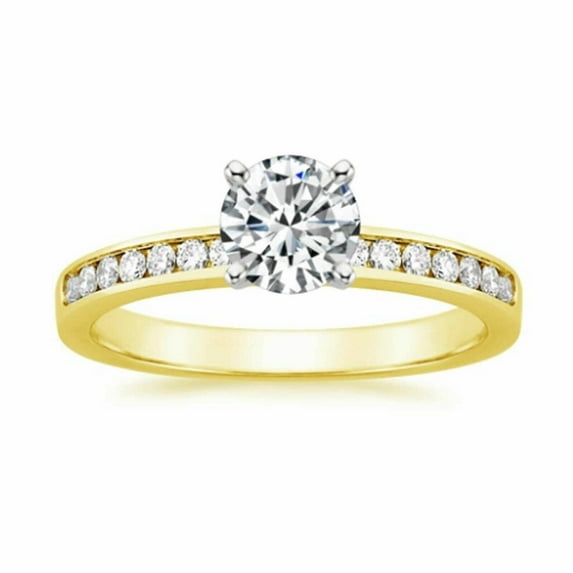 6.5 mm Round Shape Moissanite Ring 1.00 Cts 18K White Gold Plating Ring Anniversary Ring, Engagement Rings , Wedding Ring for Her , Gift for Her