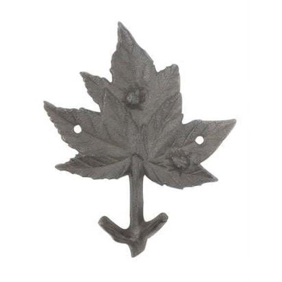 6.5 x 1.5 x 3.5 in. Cast Iron Maple Tree Leaf Decorative Metal Tree Branch Hooks