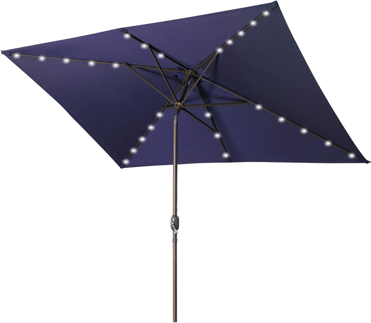 6.5 x 10 FT Outdoor Patio Umbrella with LED Lights, Rectangular Patio ...
