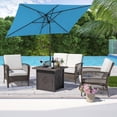 thumbnail image 1 of 6.5 x 10ft Rectangular Patio Umbrella Outdoor Market Table Umbrella with Push Button Tilt and Crank for Garden(Light Blue), 1 of 14