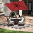 thumbnail image 1 of 6.5 x 10ft Rectangular Patio Umbrella Outdoor Market Table Umbrella with Push Button Tilt and Crank for Garden(Red), 1 of 6