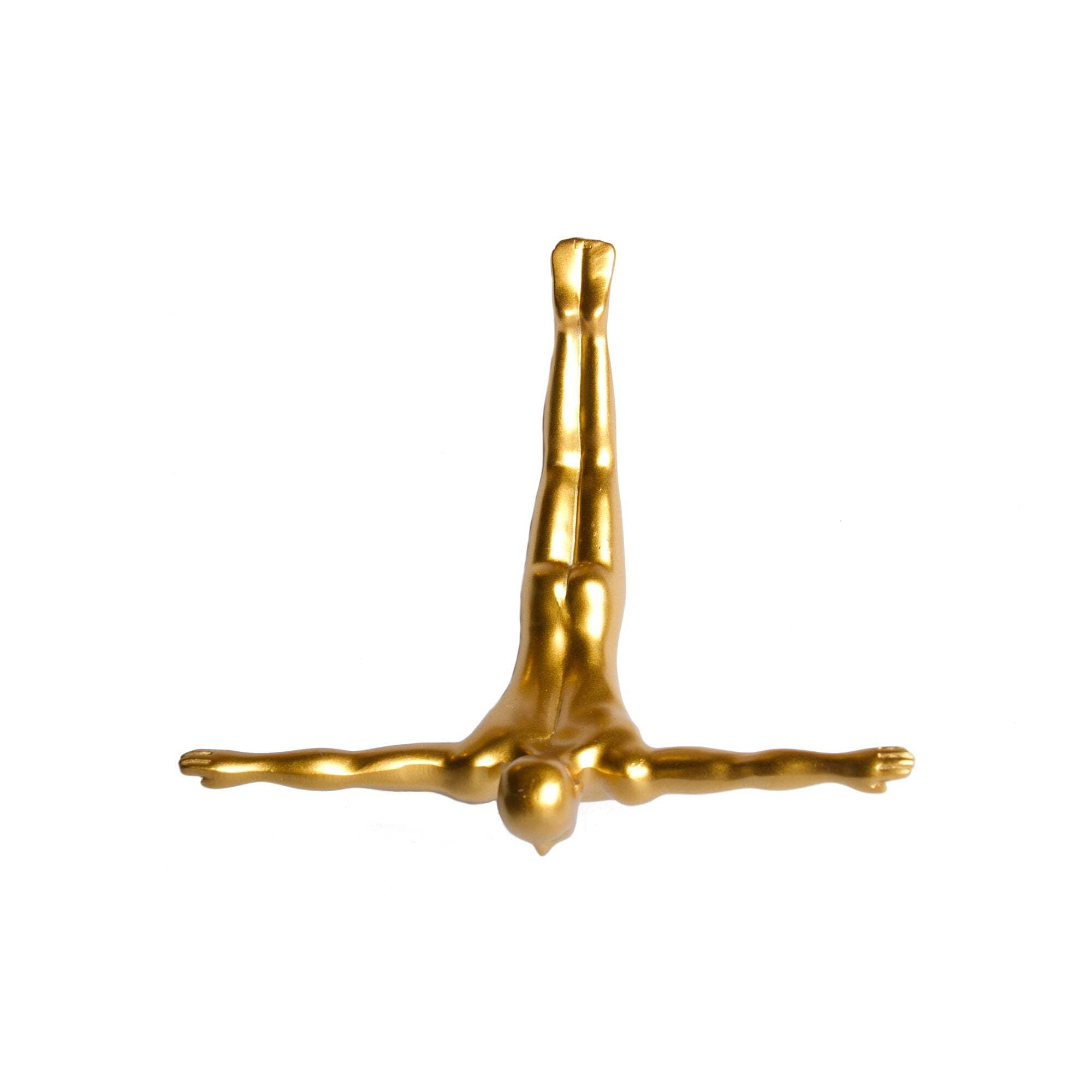 6.5" Gold Resin Diver Wall Art Sculpture
