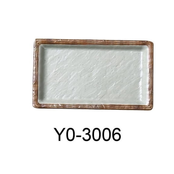 6.5 x 3.75 x 0.75 in. Yoto Melamine Rectangular Sushi Plate, Matte - Pack of 48