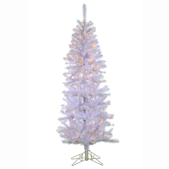 6.5' x 32" White Boise Pine Tree 200 Clear Lights
