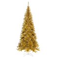 thumbnail image 1 of Vickerman K235365 6.5 ft. x 34 in. Slim Gold Tinsel Artificial Unlit Fir Christmas Tree with 948 PVC Tips, 1 of 1