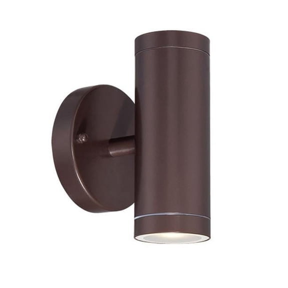 6.5 x 4.38 x 4.63 in. Integrated LED 2-Light Architectural Bronze Wall Light