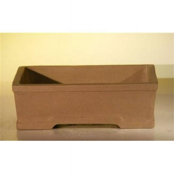 6.5 x 4.5 x 2.125 in. Tan Unglazed Ceramic Bonsai Pot, Rectangle
