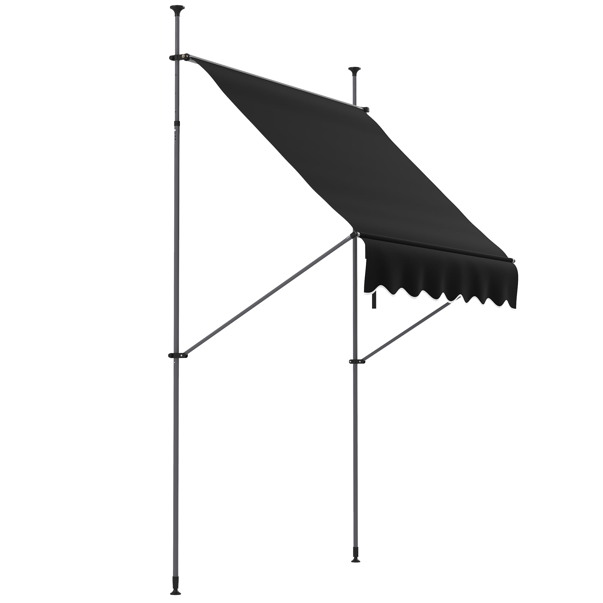 6.5' x 4' Manual Retractable Awning, Non-Screw Patio Awning, UV ...