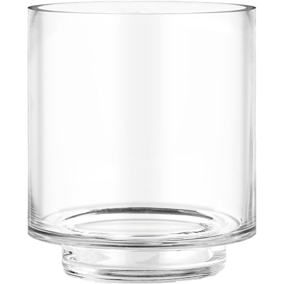 6.5" x 5.5" Clear Glass Hurricane Candle Holder Vase Cylinder Vase for Pillar & Floating Candles, Wedding Centerpieces & Home Dcor