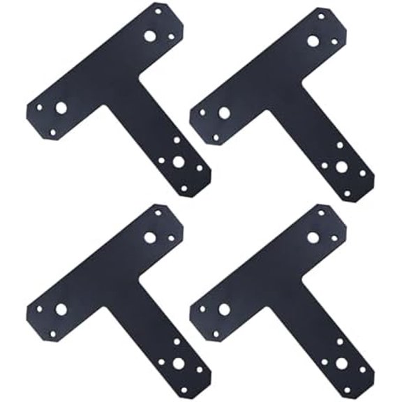 6.5" x 5.7" Post to Beam Bracket, 4Pcs T Post Brackets for Truss Framing, Thickness 4mm T Plate for Repairing Fixing Connecting Mending Plate - Post to Beam Connectors$$Tools & Hardware Other