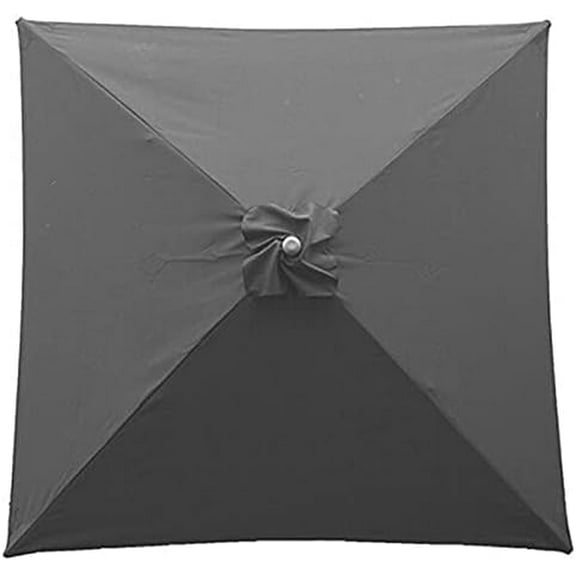 6.5 x 6.5 ft Patio Umbrella Replacement Canopy, Market Table Umbrella Canopy with 4 Ribs Square Outdoor Table Umbrella Replacement Top Fit Outdoor (Canopy Only), Grey$$Garden & Patio
