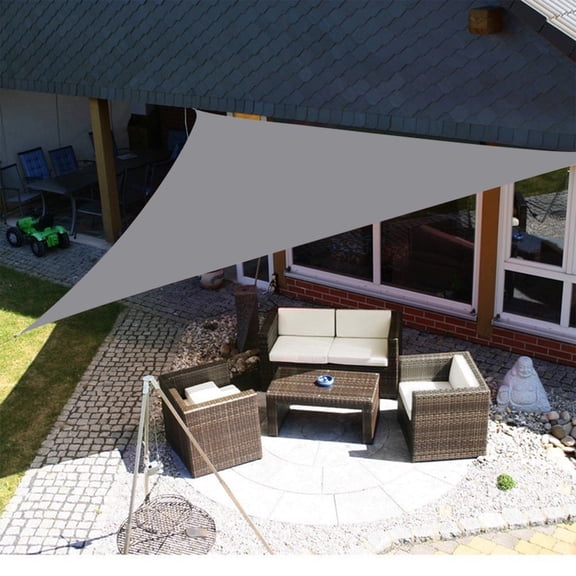 6.5' x 6.5' x 6.5' Triangle Waterproof Sun Shade Sail Outdoor Canopy Cover UV Block for Backyard Porch Pergola Deck Garden Patio with Free Rope, Grey